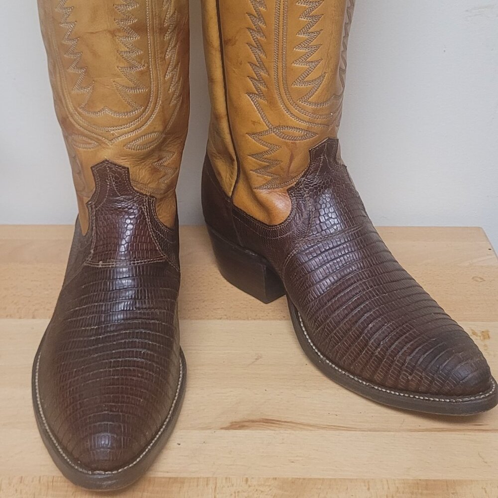 Brown and Tan Western Cowboy Boots